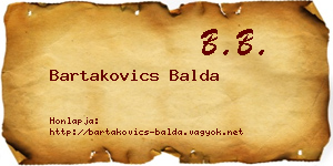 Bartakovics Balda névjegykártya